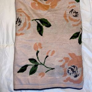Pottery Barn Kids Meredith Floral Knit Blanket
